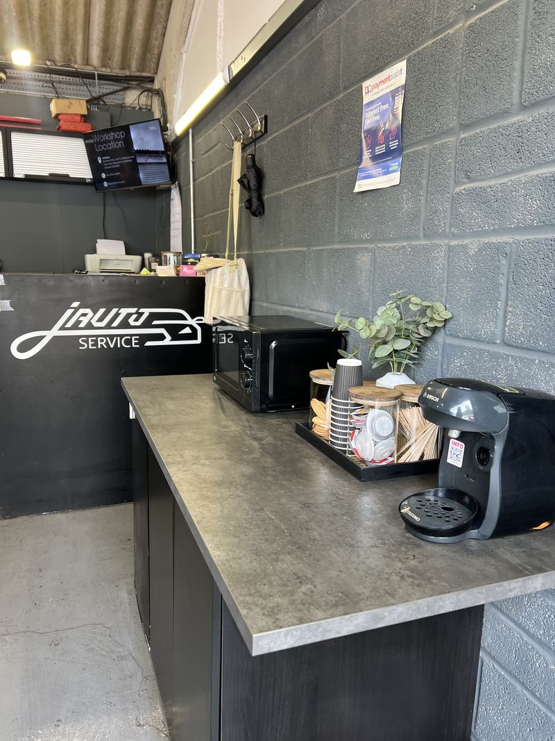 Customer reception desk inside J Auto Service